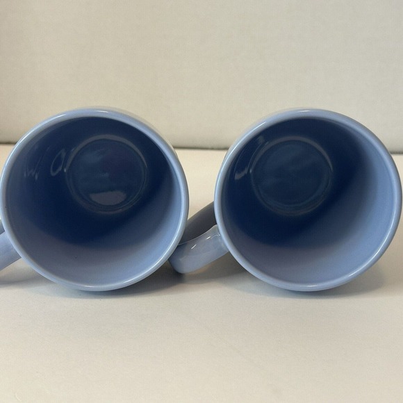 CORELLE Coordinate Stoneware Light Sky Blue coffee Mugs set of 2 CLEAN/VINTAGE - Picture 7 of 9